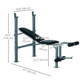 Adjustable Incline Decline Weight Bench with Leg Extension And Barbell Rack