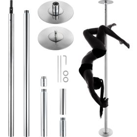 Professional Dancing Pole, Spinning Static Dancing Pole Kit, Portable Removable Pole, 45mm Heavy-Duty Stainless Steel Pole (Steel Pipe Color: Silver, Length Range: 82-108 inches)